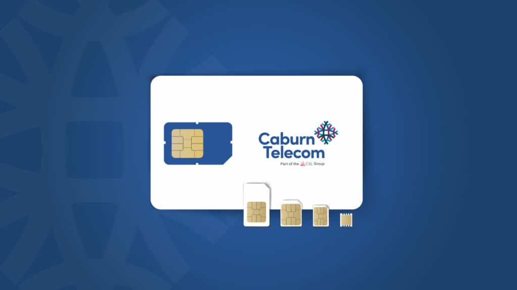 White IoT SIM cards on a blue background. Global IoT/M2M Connectivity.
