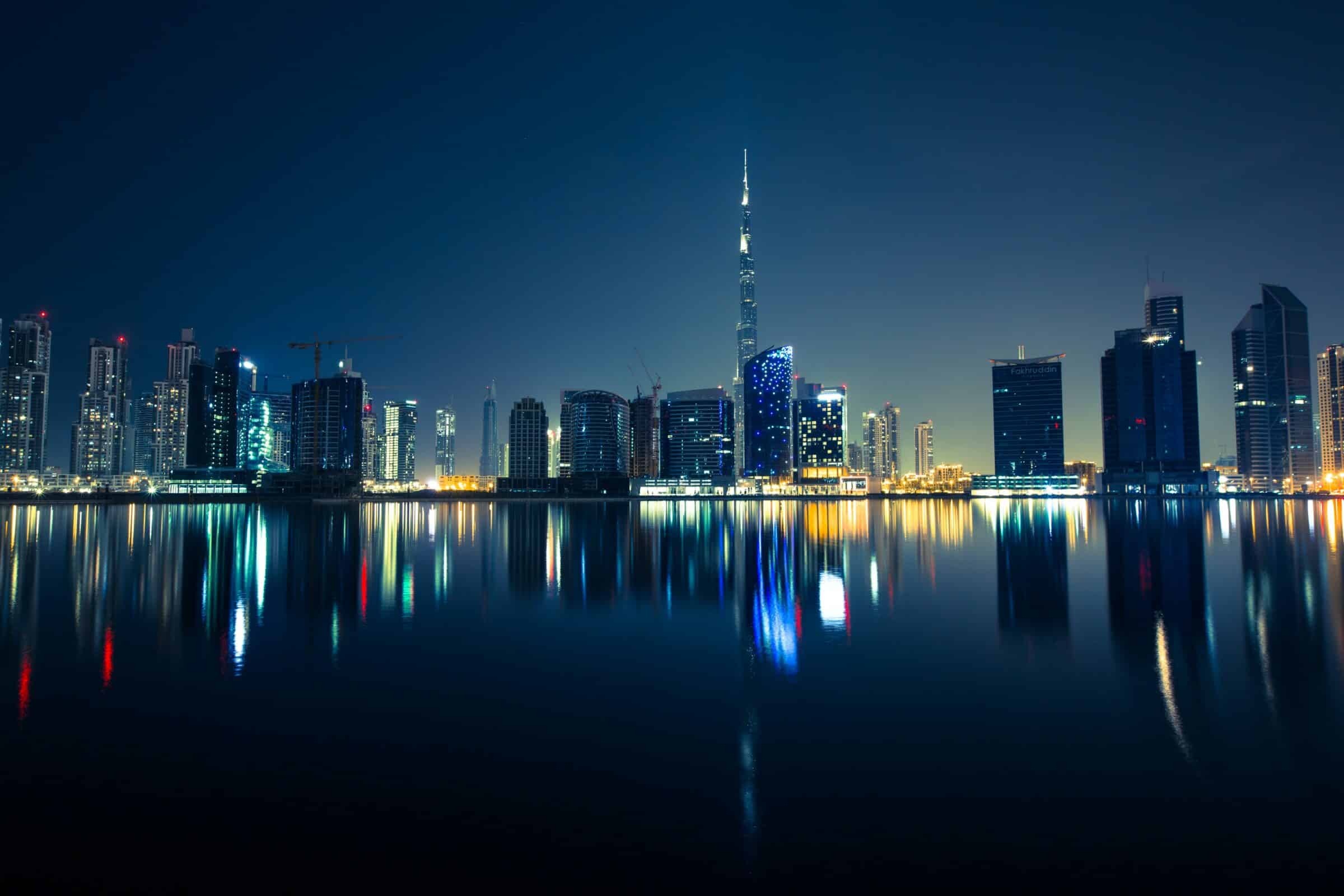 Dubai cityscape at night