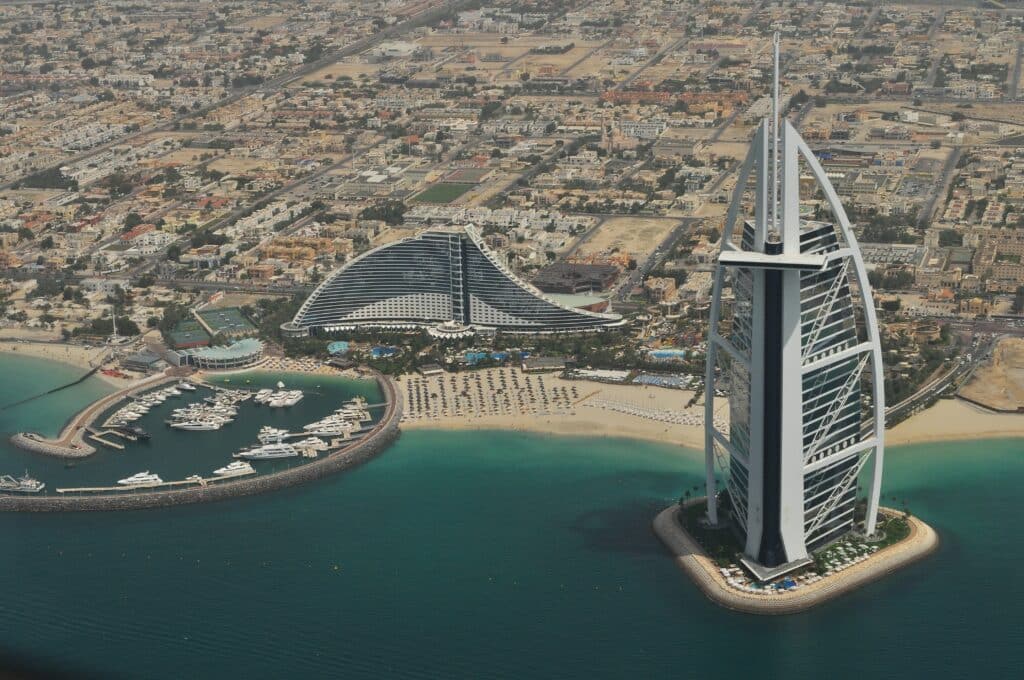 Dubai cityscape at day, Burj Al Arab