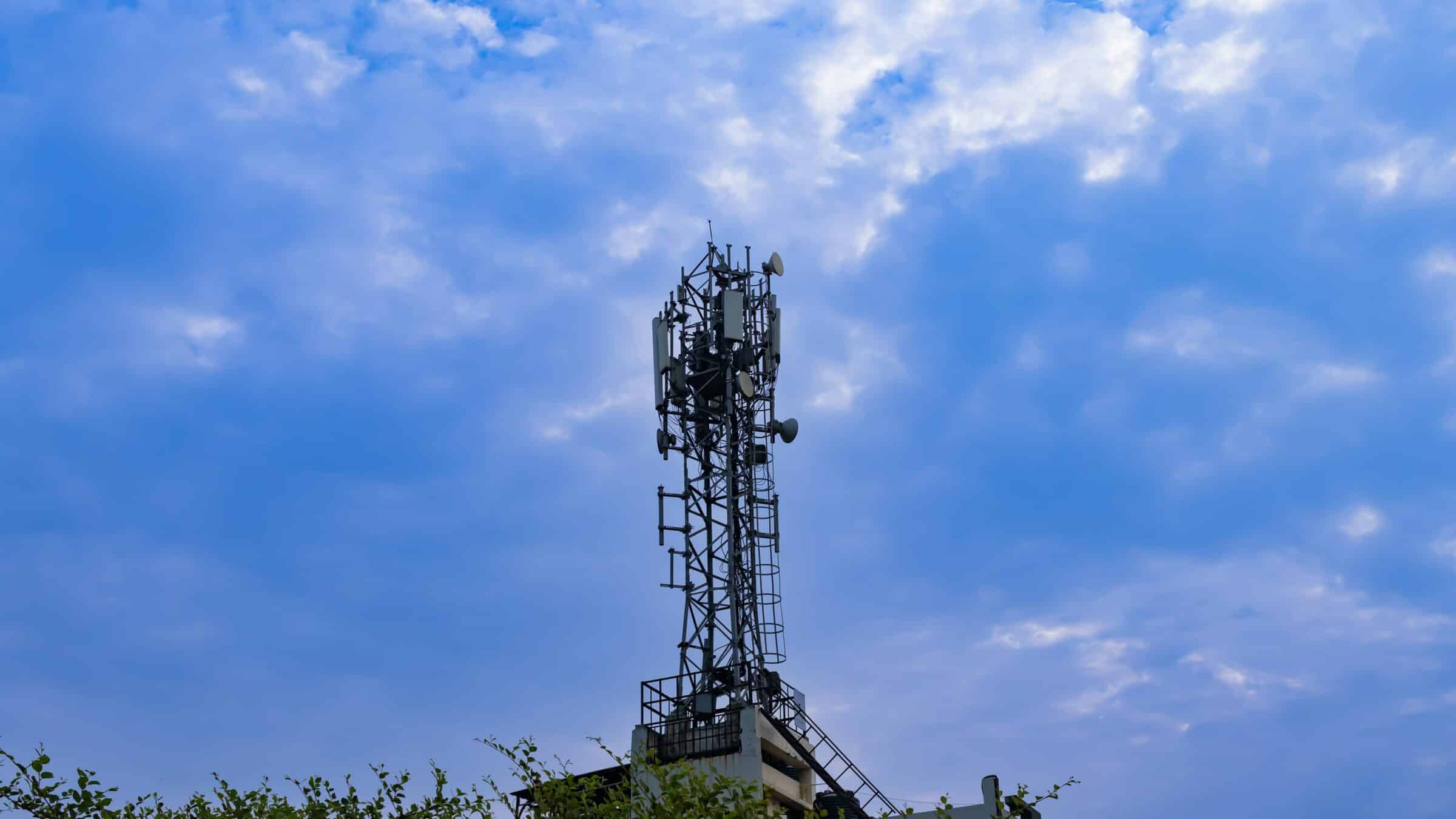 A cellular tower in the day time